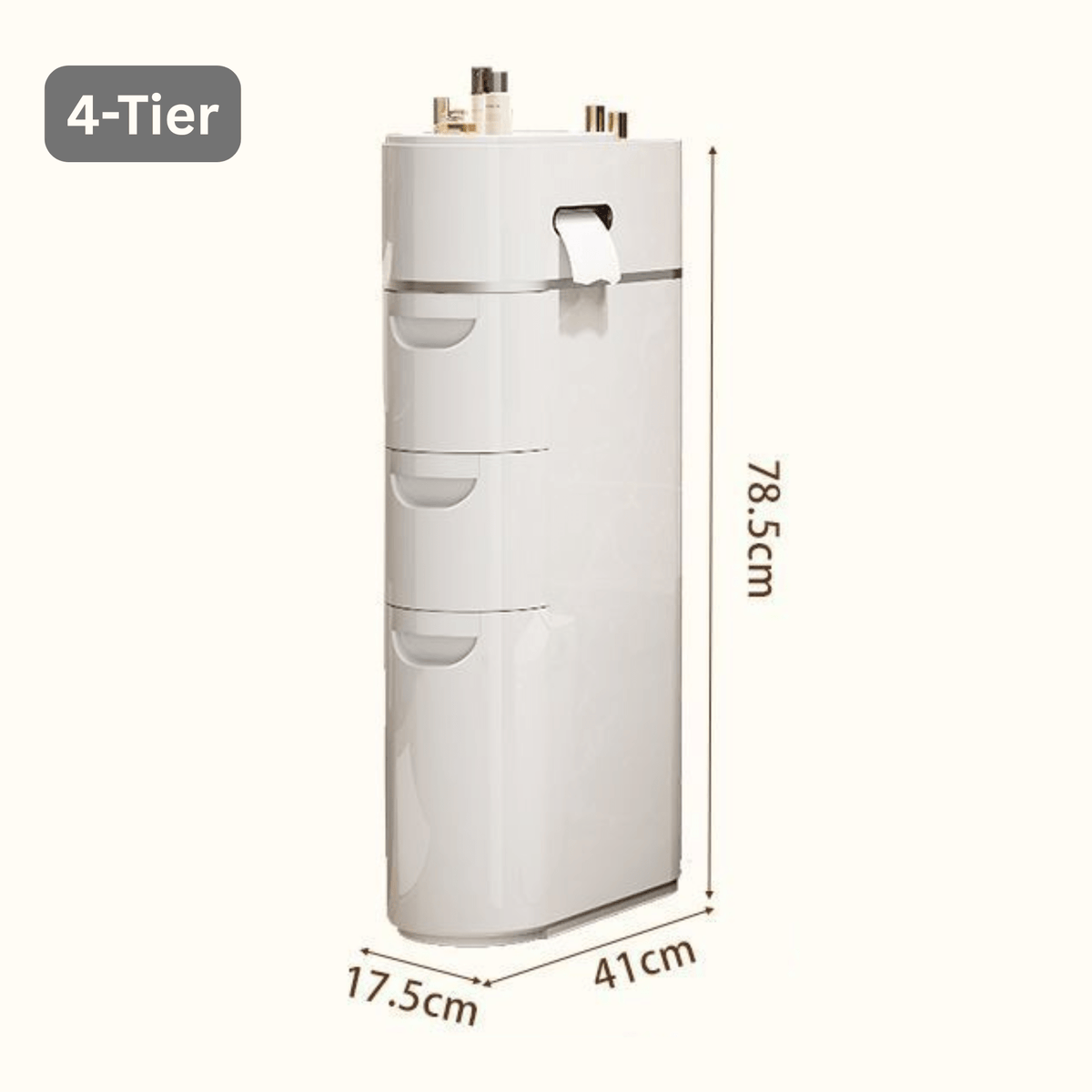 Multi-Layer Narrow Plastic Storage Cabinet with drawers