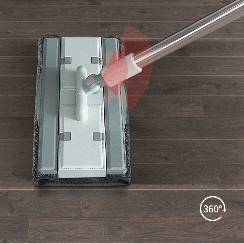 Large Flat Mop with 180° Rotating Stainless Steel Handle (127cm)