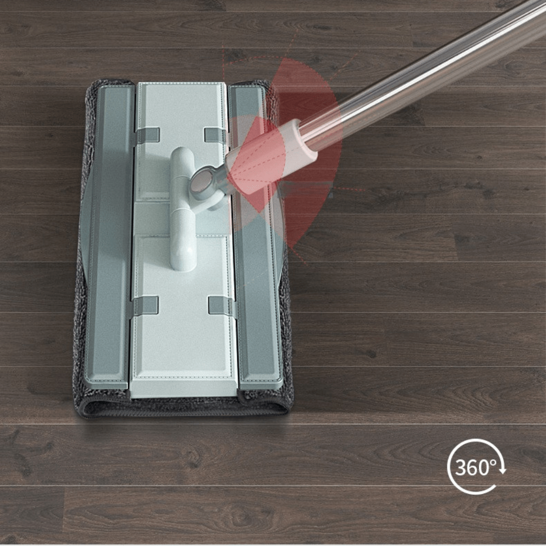 Large Flat Mop with 180° Rotating Stainless Steel Handle (127cm)