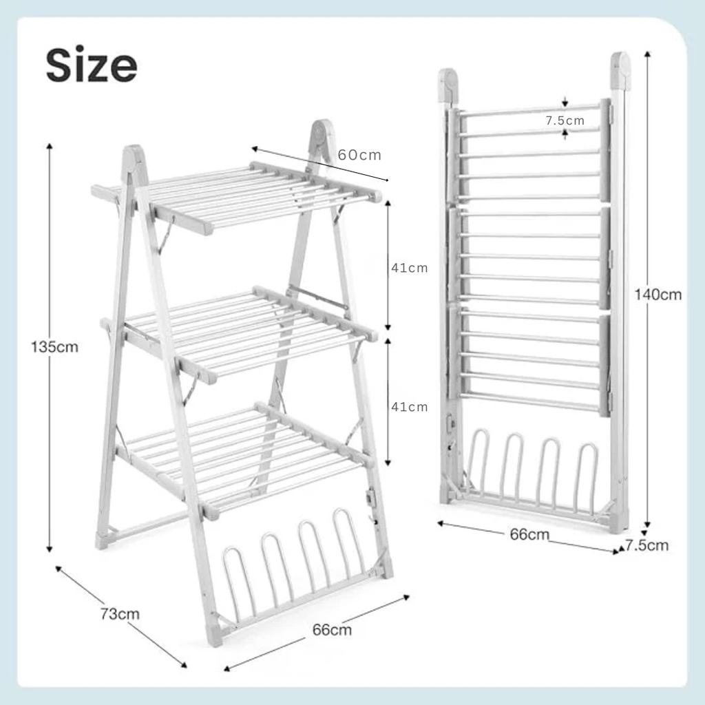 Multipurpose 3 Layer Electric Clothes Drying Rack (66cm)