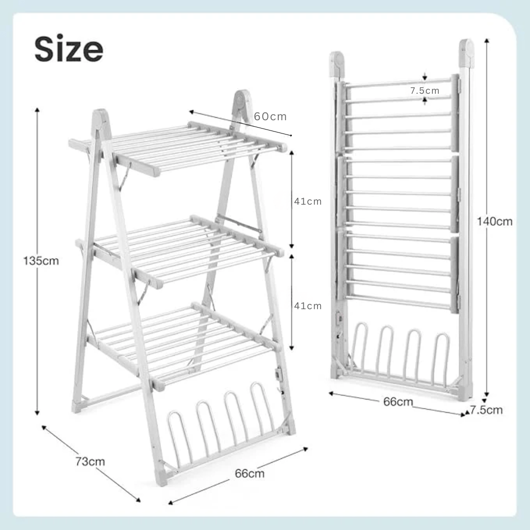 Multipurpose 3 Layer Electric Clothes Drying Rack (66cm)