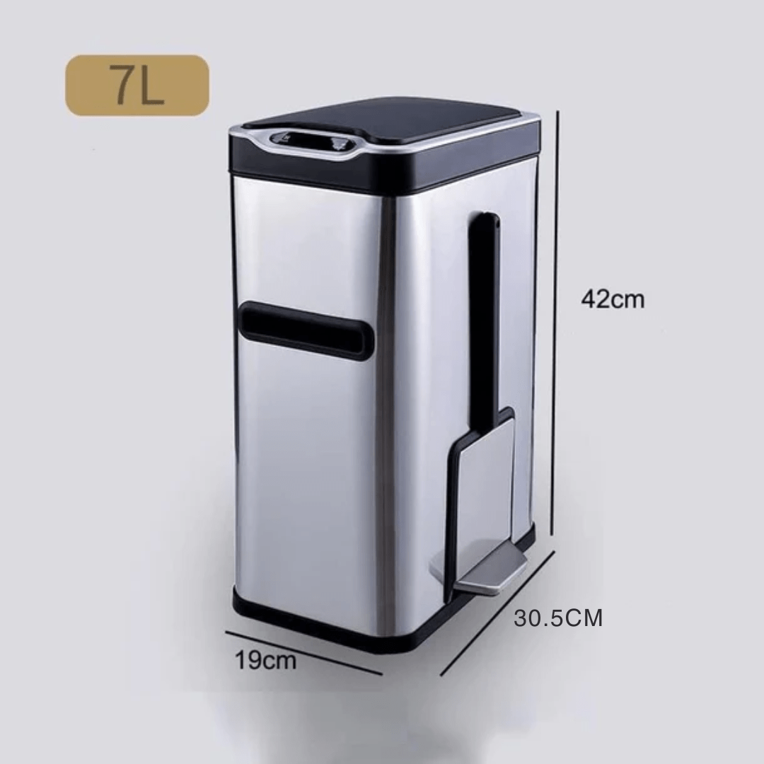 Smart 3-in-1 Bathroom Trash Can with Toilet Brush & Tissue Holder (7Litre)