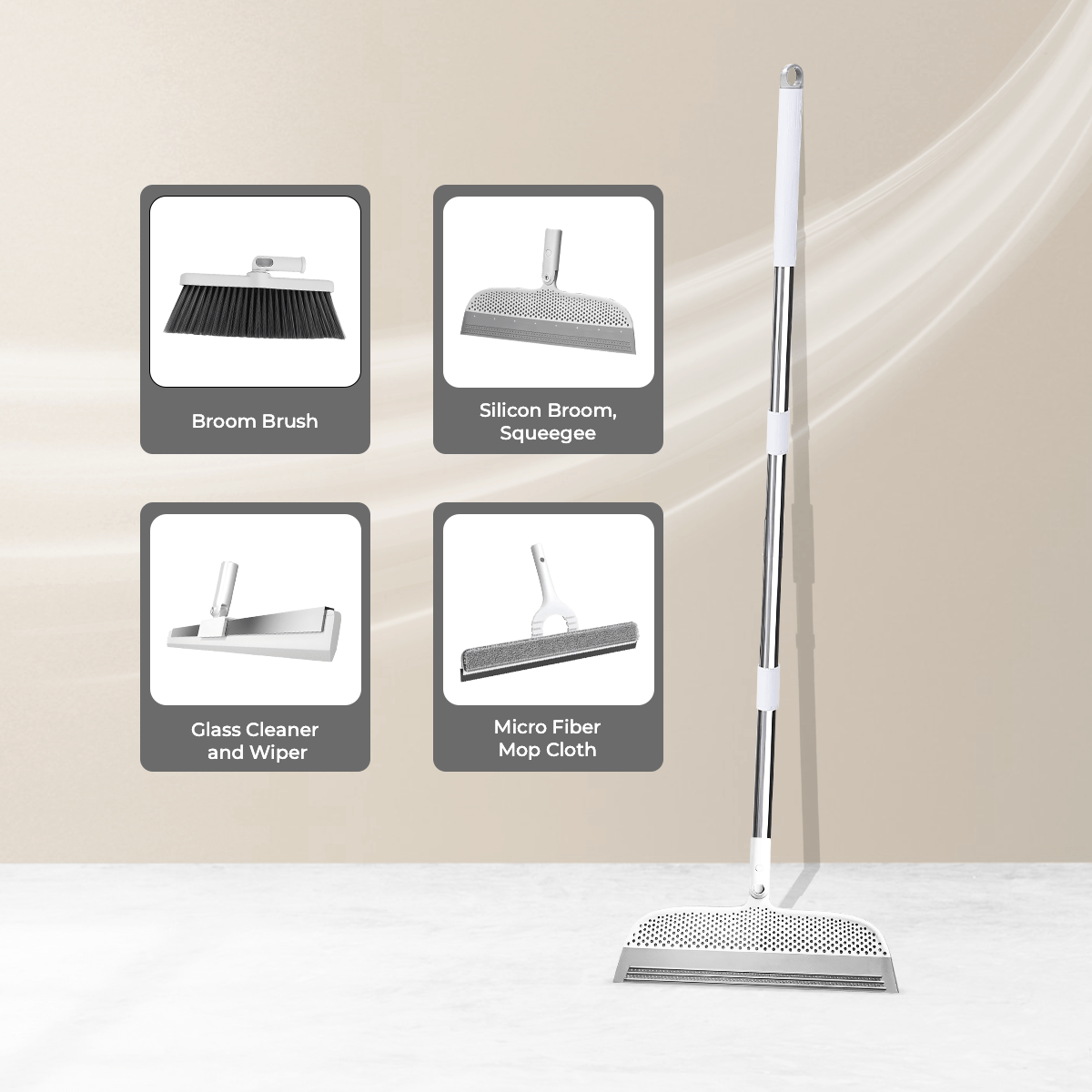 CleanMate 4-in-1 Home Cleaning Brush & Mop Kit