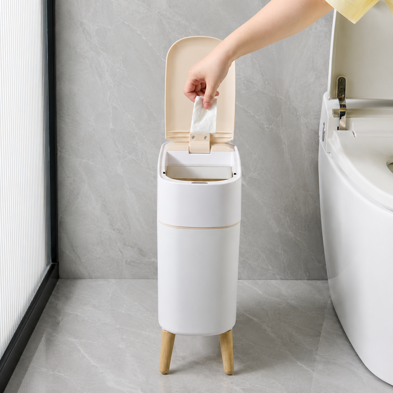 Smart Sensor Hands-Free Trash Can with Elevated Legs(10L)