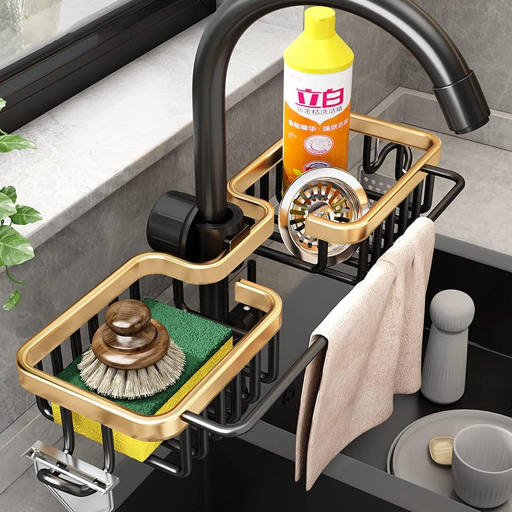 Gold Dual-Compartment Kitchen & Bathroom Caddy(30cm)