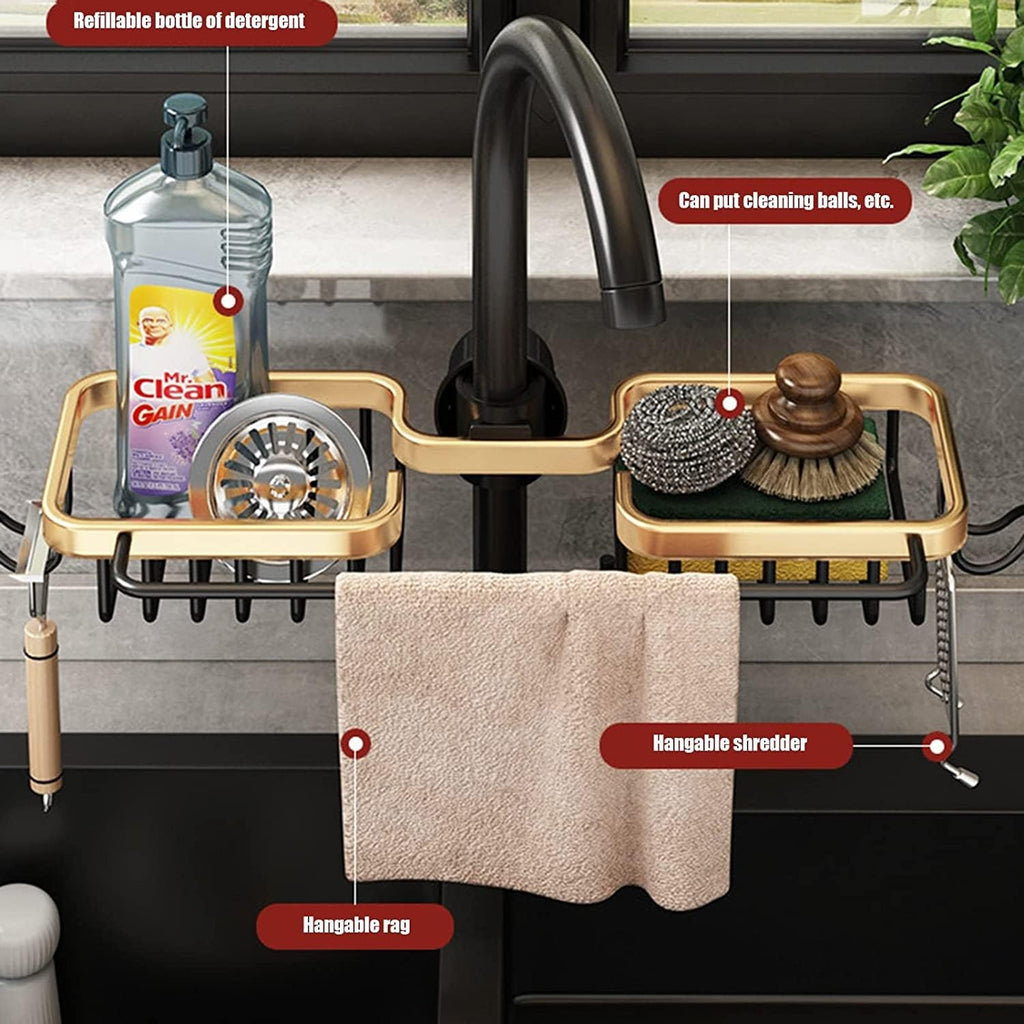 Gold Dual-Compartment Kitchen & Bathroom Caddy(30cm)