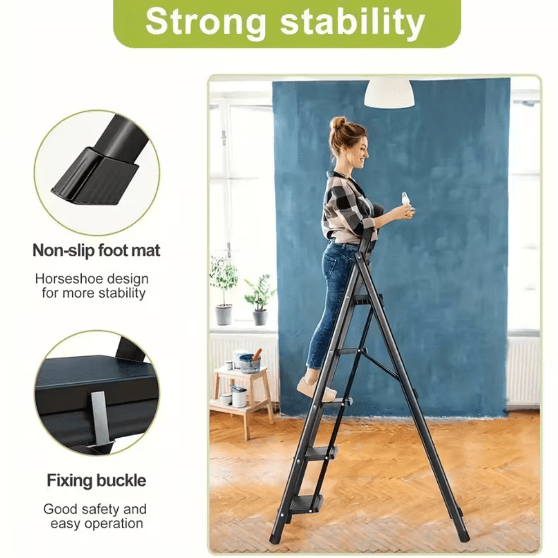Heavy Duty Metal Folding Multi-Step Ladder