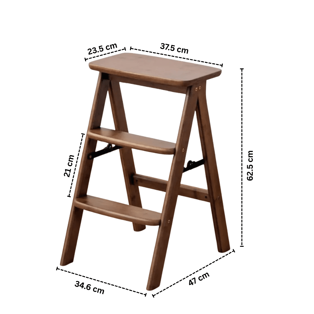 Compact Climb Utility Nanmu Wood Step Stool(63cm)