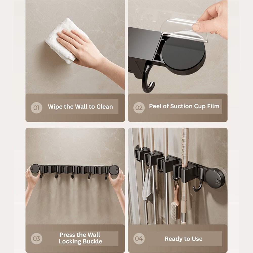Multi-Functional Wall-Mounted Aluminum Suction Cup Holder(52cm)