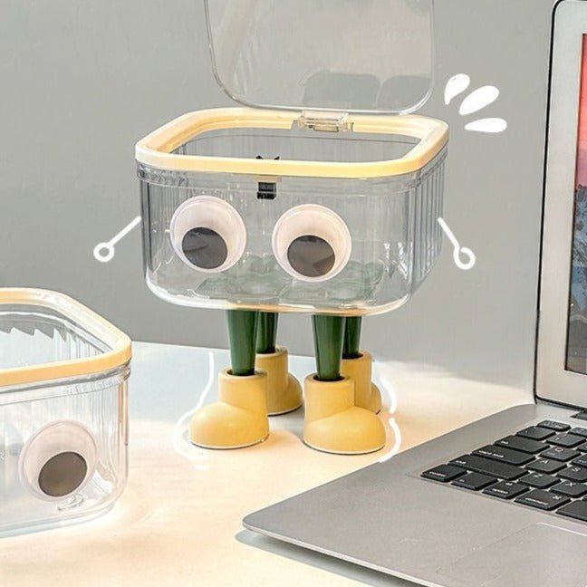 Cute Transparent Lid Trash Box