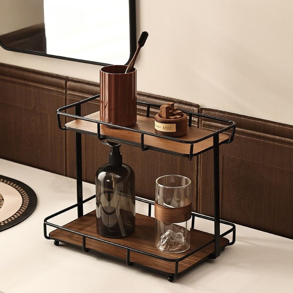 Stainless Steel Wooden Framed Organizer Tray