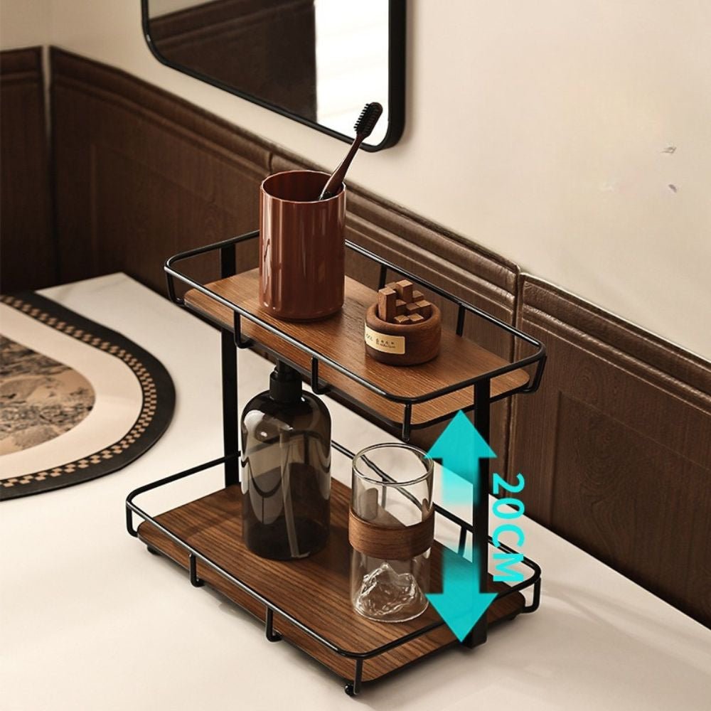 Stainless Steel Wooden Framed Organizer Tray