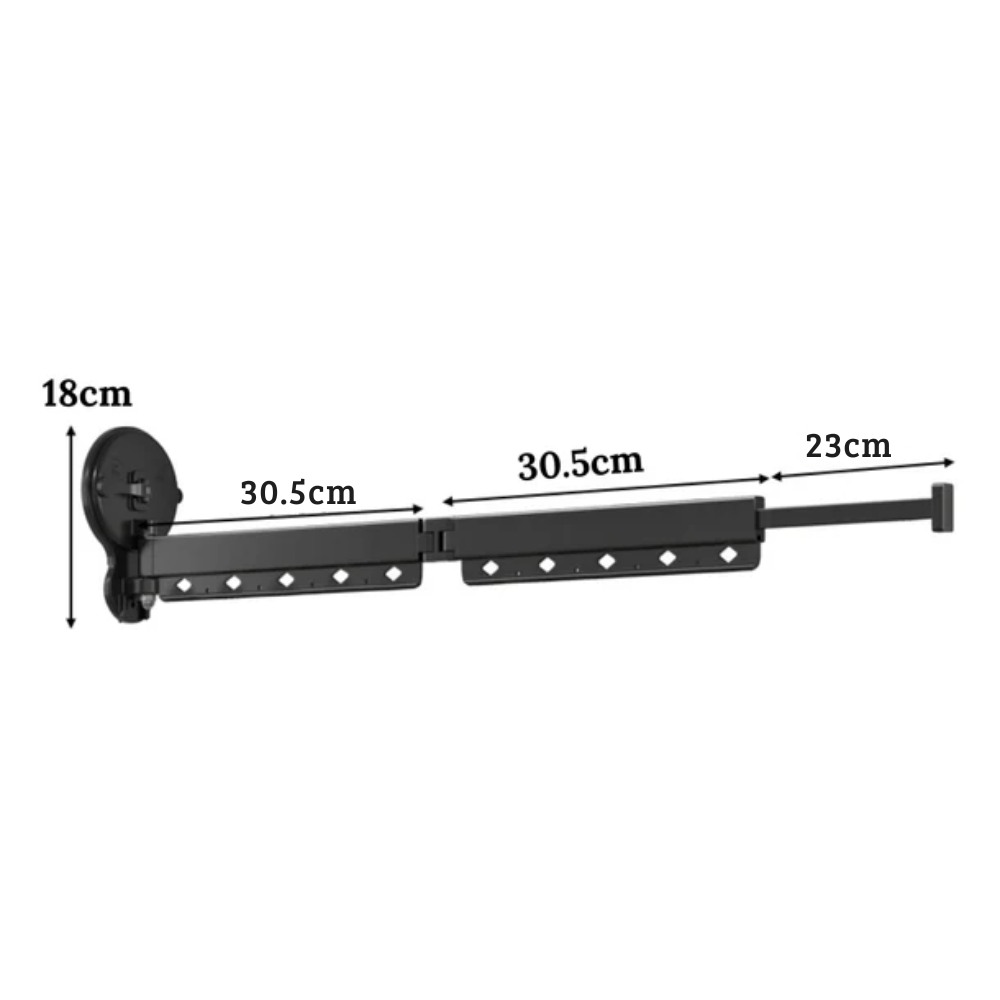 Wall-Mounted Folding Clothes Drying Hanger with Suction Cup
