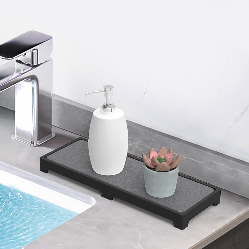 Silicone Diatom Mud Drying Tray with Fast-Absorb Sponge Rack(28 cm)
