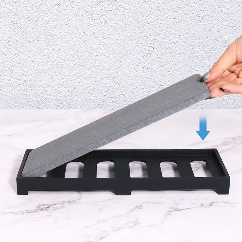 Silicone Diatom Mud Drying Tray with Fast-Absorb Sponge Rack(28 cm)