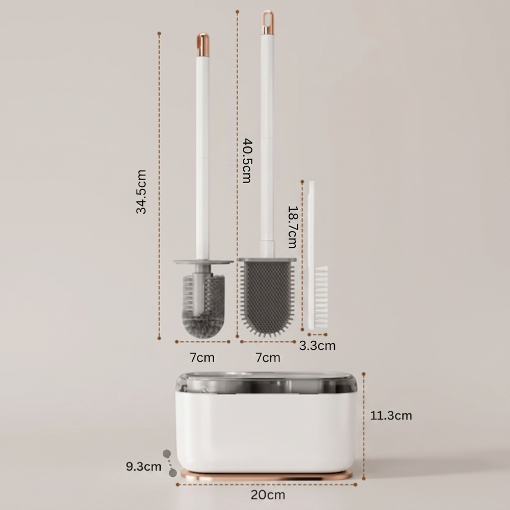 Space-Saving Compact Toilet Brush with Holder