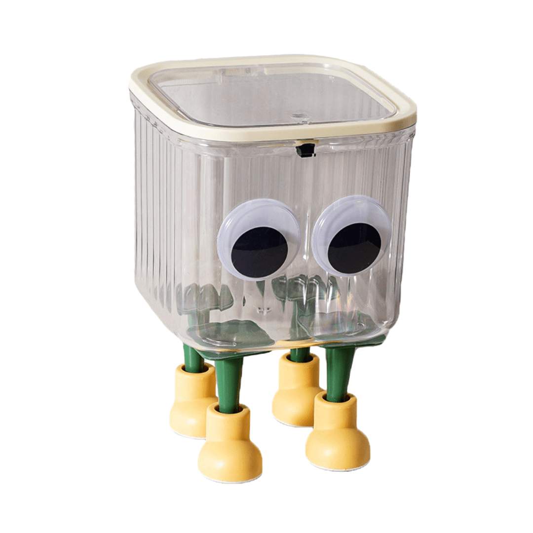 Cute Transparent Lid Trash Box
