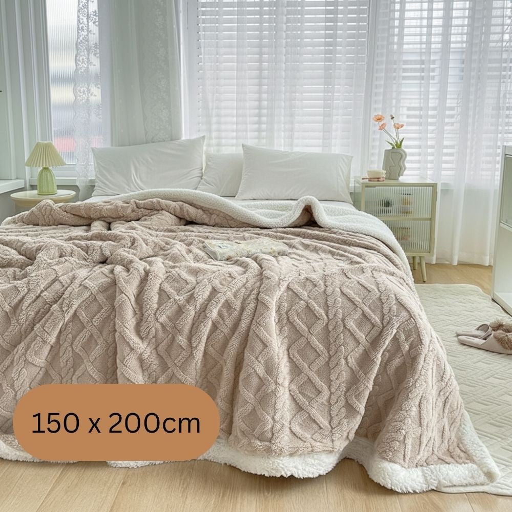Double-Sided Plush Taffeta and Lamb Velvet Blanket