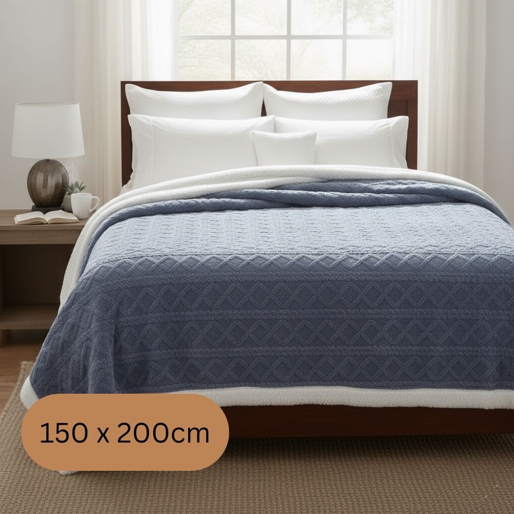 Double-Sided Plush Taffeta and Lamb Velvet Blanket